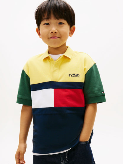 Dsiney Kidz - Tommy Hilfiger Yellow Colourblocked Pique Polo Shirt image 1