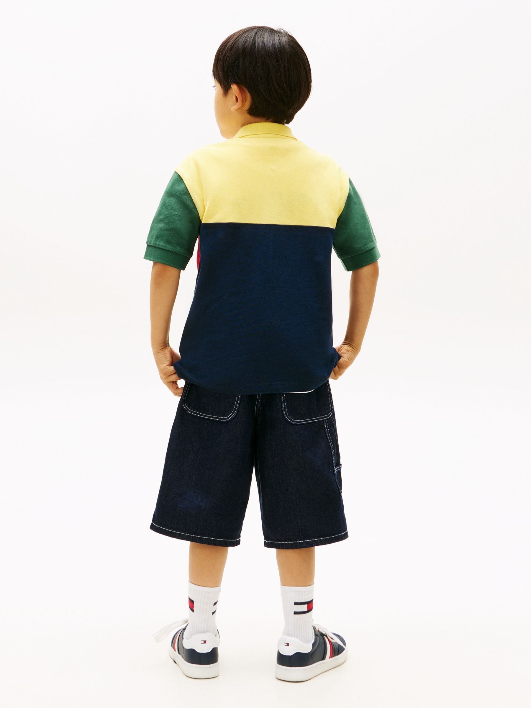 Dsiney Kidz - Tommy Hilfiger Yellow Colourblocked Pique Polo Shirt image 3