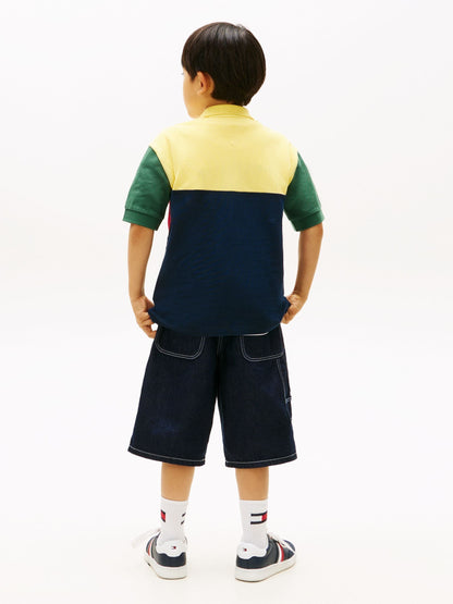 Dsiney Kidz - Tommy Hilfiger Yellow Colourblocked Pique Polo Shirt image 3