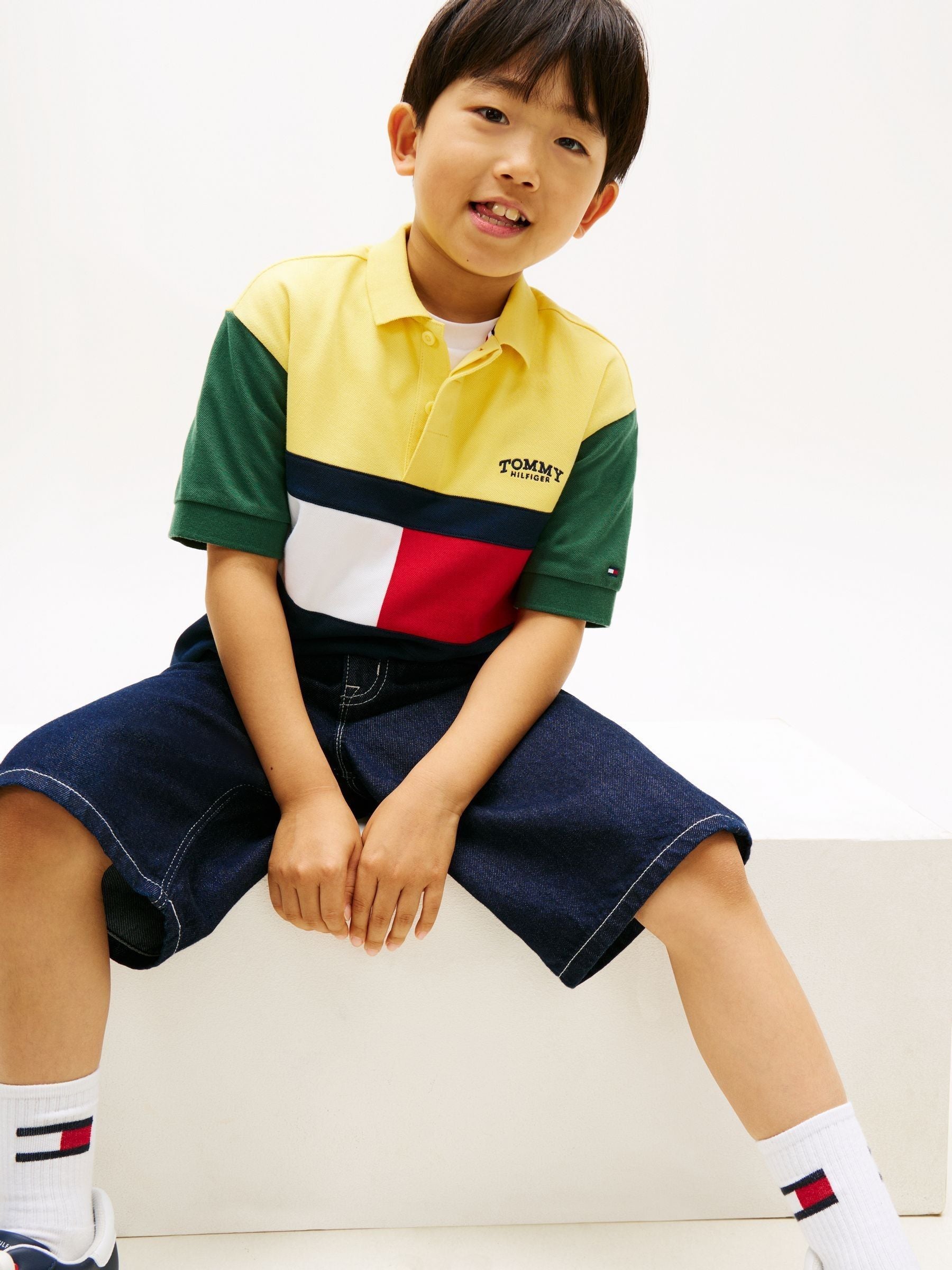 Dsiney Kidz - Tommy Hilfiger Yellow Colourblocked Pique Polo Shirt image 4