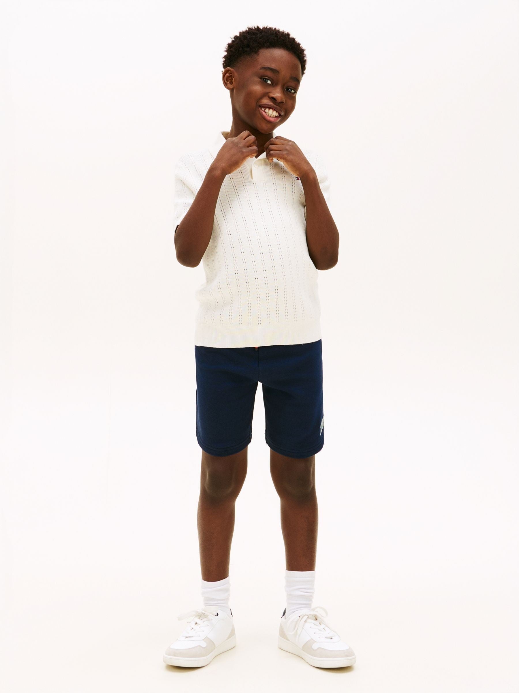 Dsiney Kidz - Tommy Hilfiger Blue Terry Wide Leg Sweat Shorts image 2