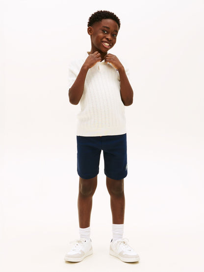 Dsiney Kidz - Tommy Hilfiger Blue Terry Wide Leg Sweat Shorts image 2