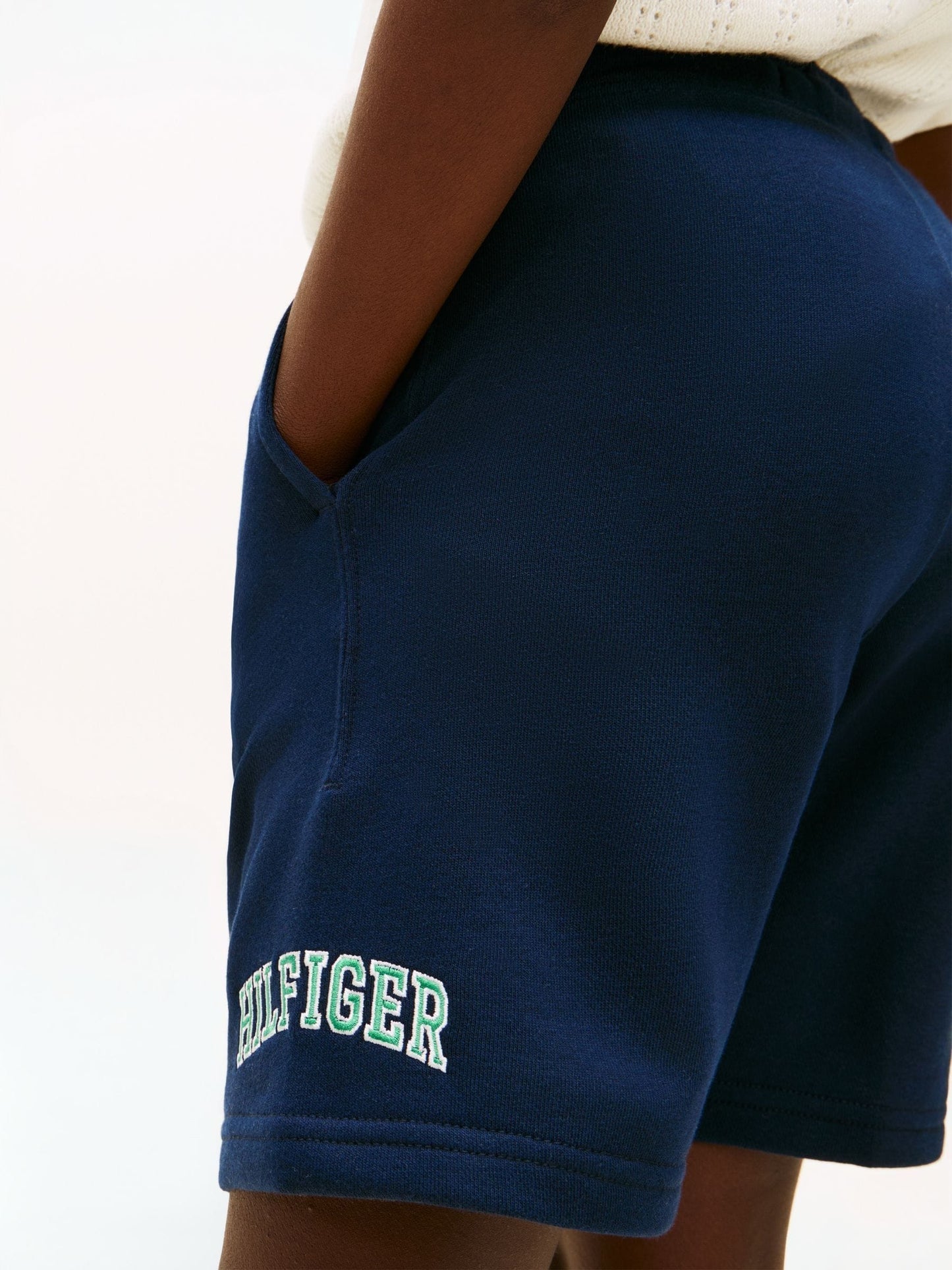Dsiney Kidz - Tommy Hilfiger Blue Terry Wide Leg Sweat Shorts image 4