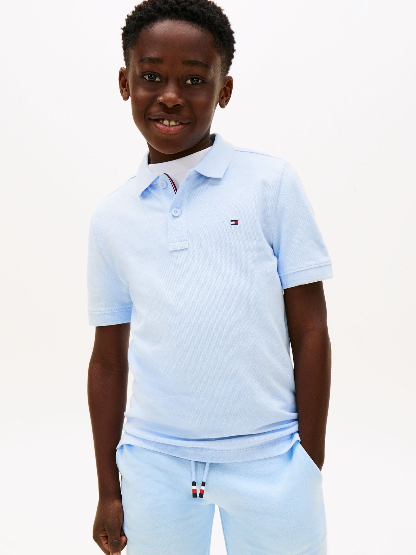 Dsiney Kidz - Tommy Hilfiger Sky Blue Essential Regular Fit Signature Polo Shirt image 1