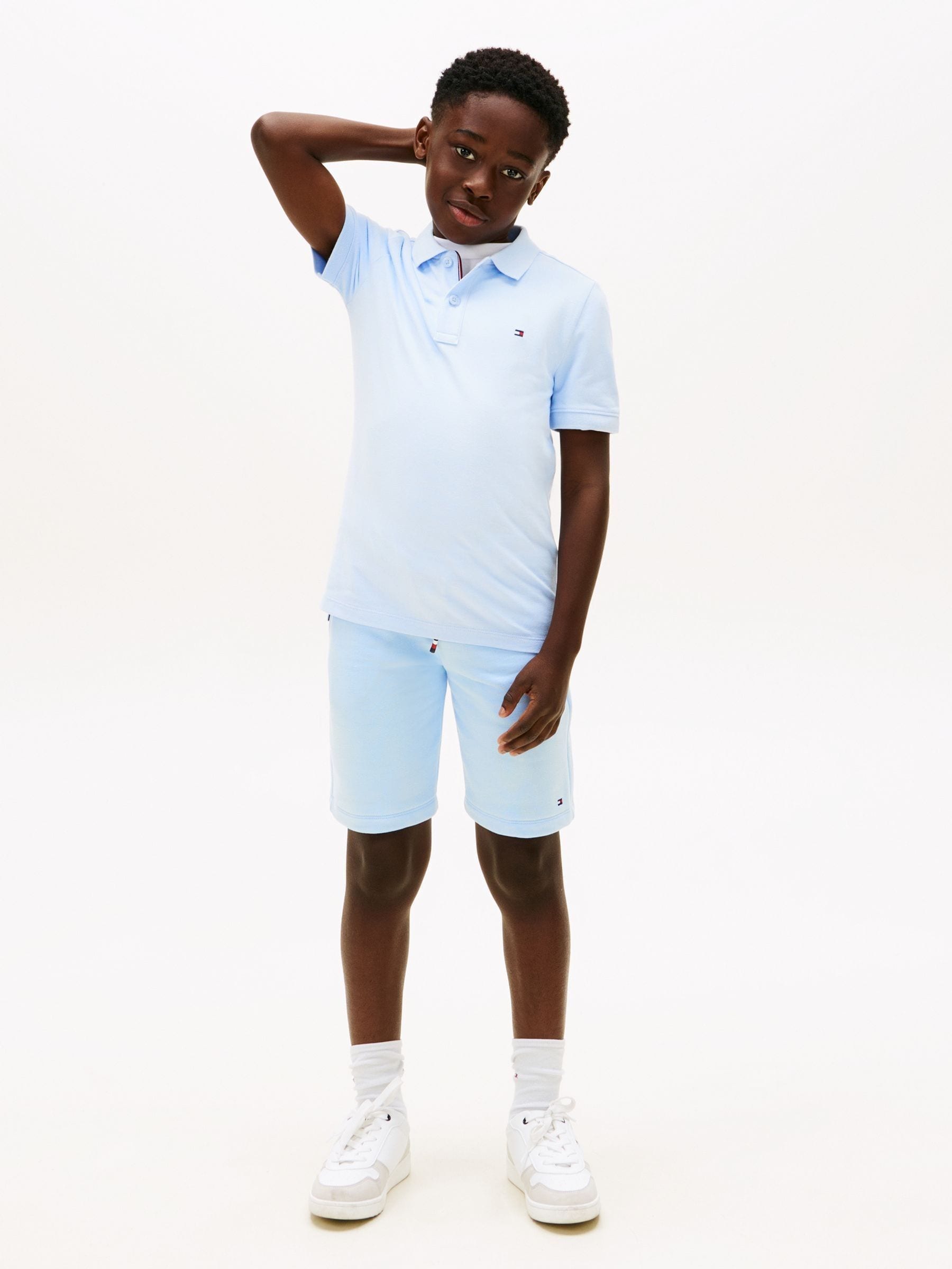 Dsiney Kidz - Tommy Hilfiger Sky Blue Essential Regular Fit Signature Polo Shirt image 2