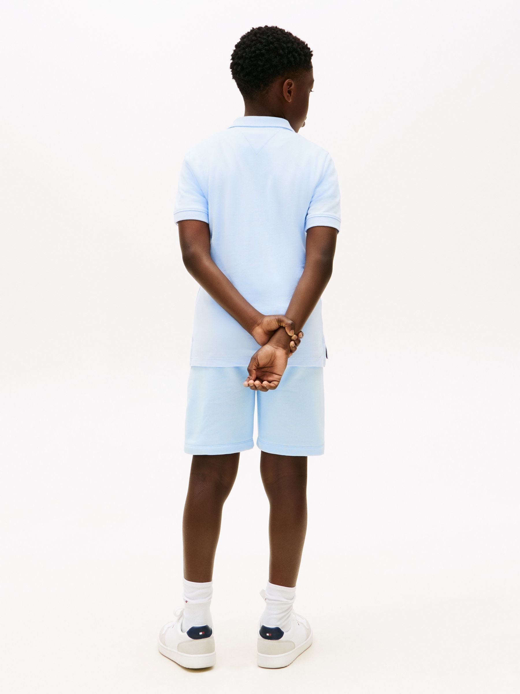 Dsiney Kidz - Tommy Hilfiger Sky Blue Essential Regular Fit Signature Polo Shirt image 3