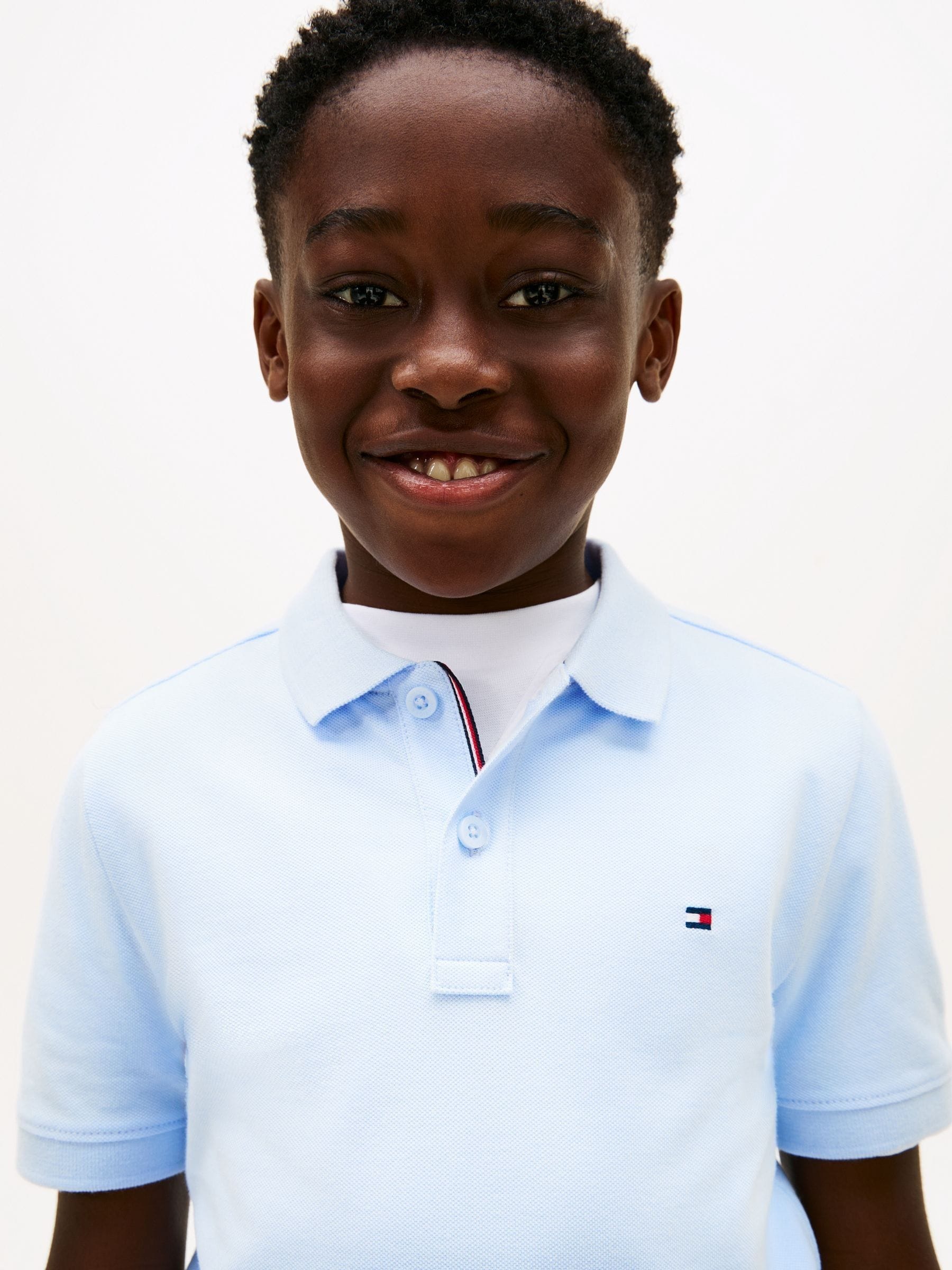 Dsiney Kidz - Tommy Hilfiger Sky Blue Essential Regular Fit Signature Polo Shirt image 4