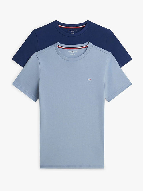 Tommy Hilfiger Blue Signature Crew Neck T-Shirts 2 Pack image 1
