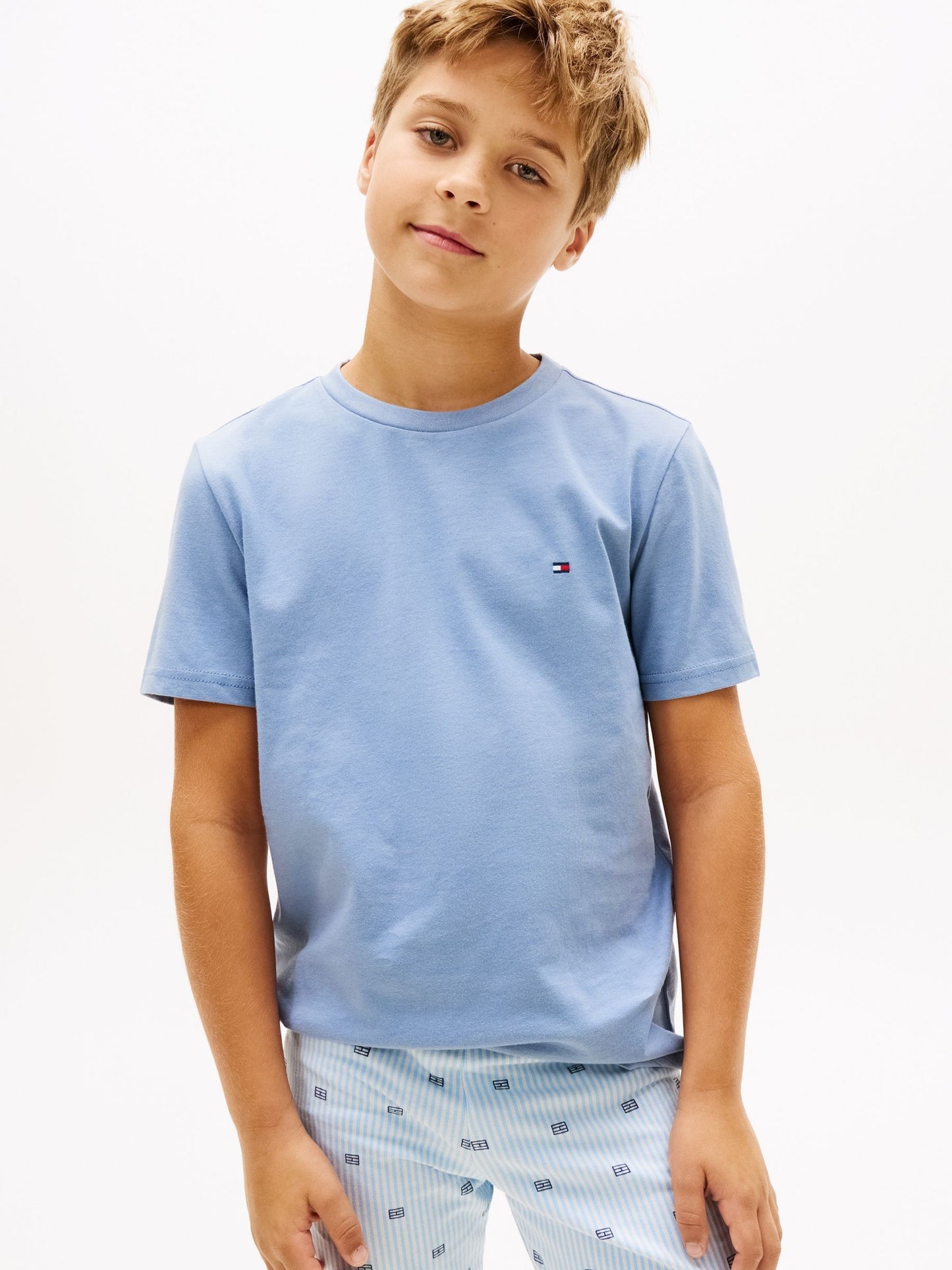 Tommy Hilfiger Blue Signature Crew Neck T-Shirts 2 Pack image 3