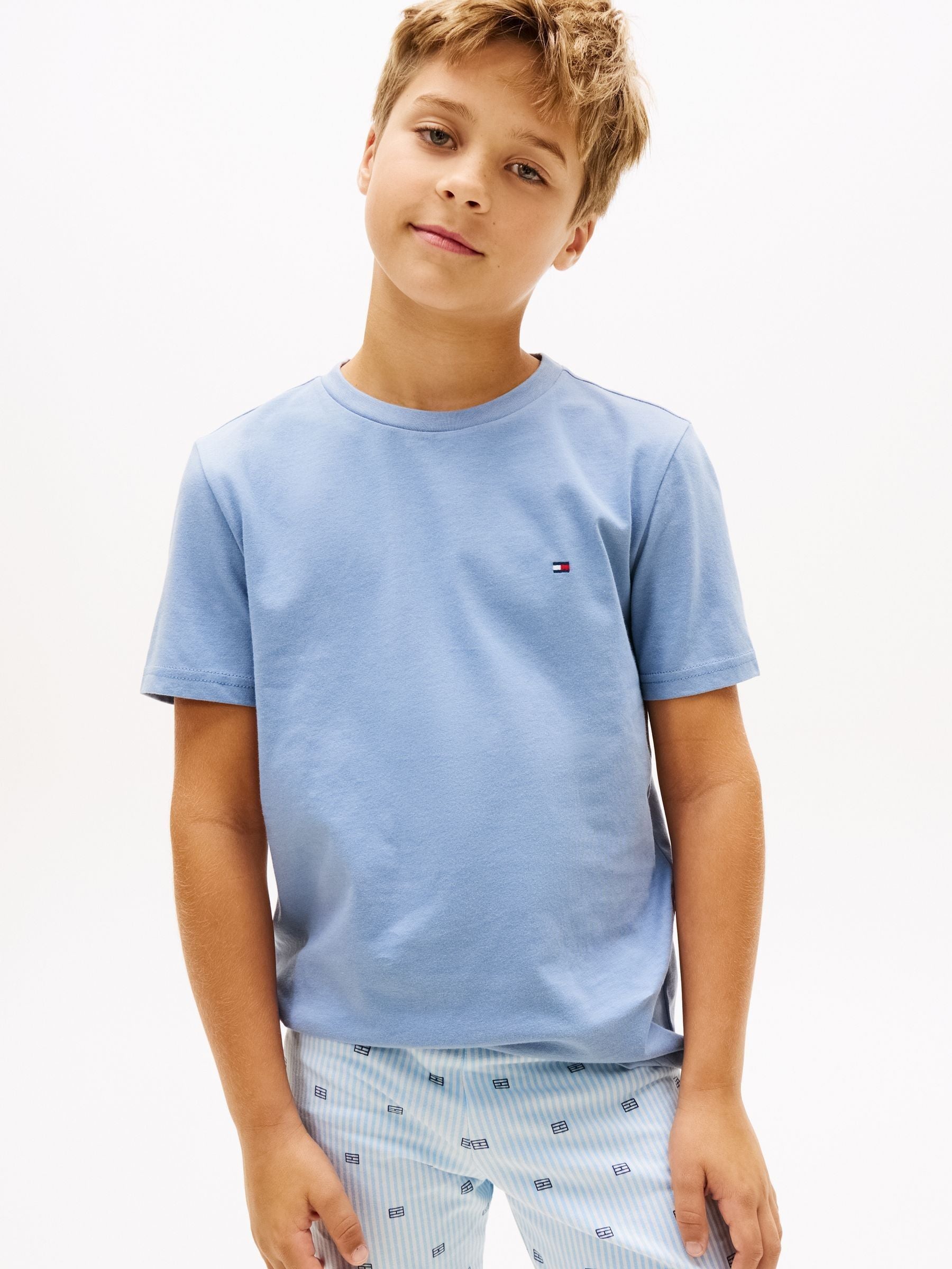 Tommy Hilfiger Blue Signature Crew Neck T-Shirts 2 Pack image 3