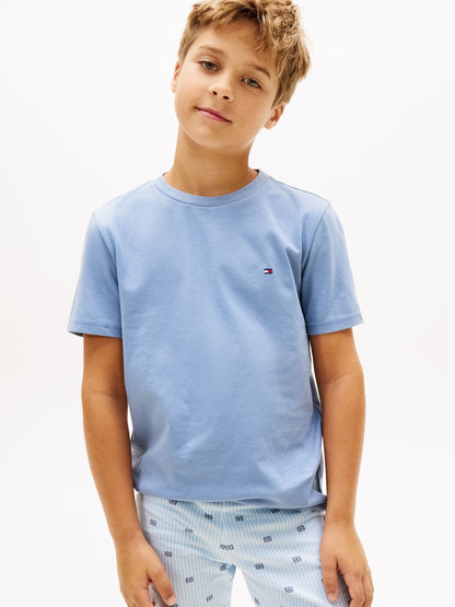 Tommy Hilfiger Blue Signature Crew Neck T-Shirts 2 Pack image 3