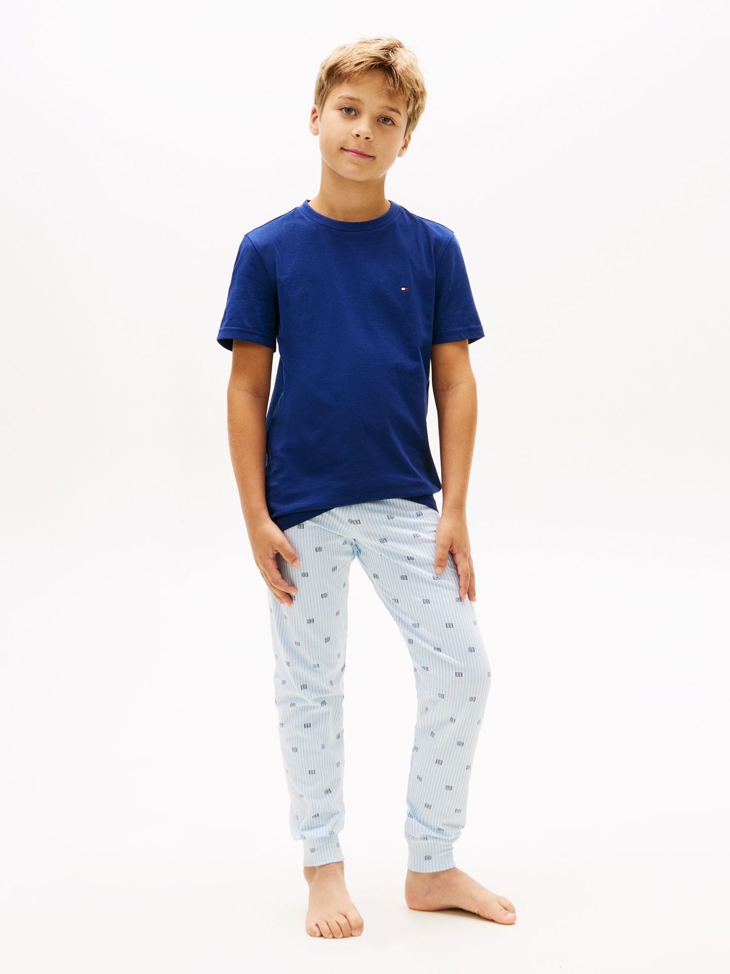 Tommy Hilfiger Blue Signature Crew Neck T-Shirts 2 Pack image 4