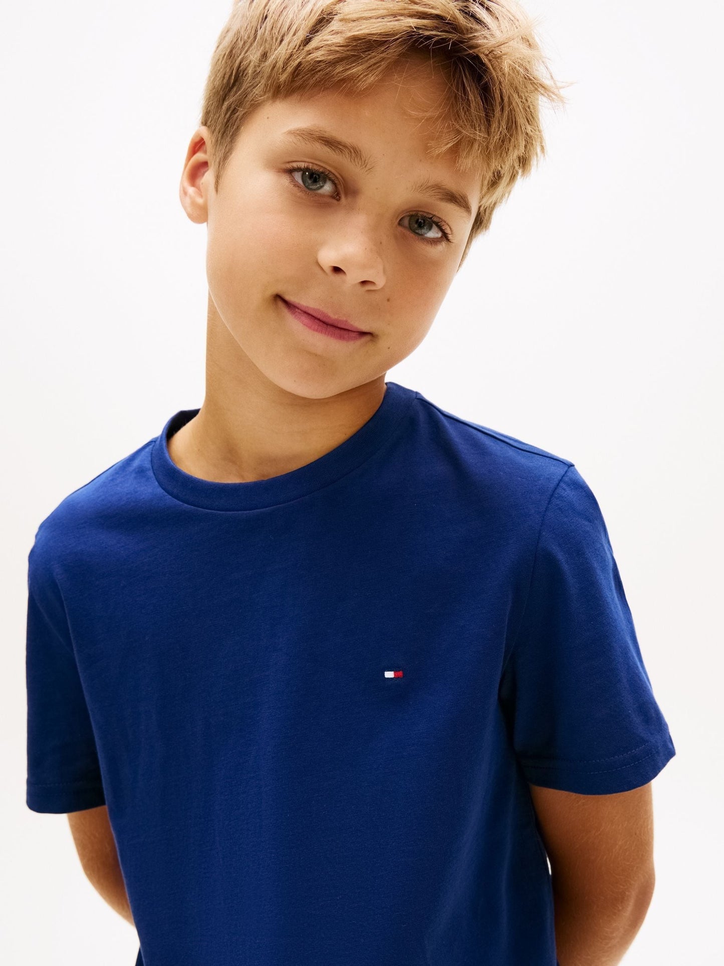 Tommy Hilfiger Blue Signature Crew Neck T-Shirts 2 Pack image 6