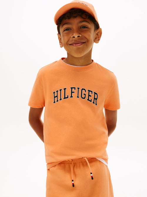Tommy Hilfiger Orange Logo Crew Neck Jersey T-Shirt image 1