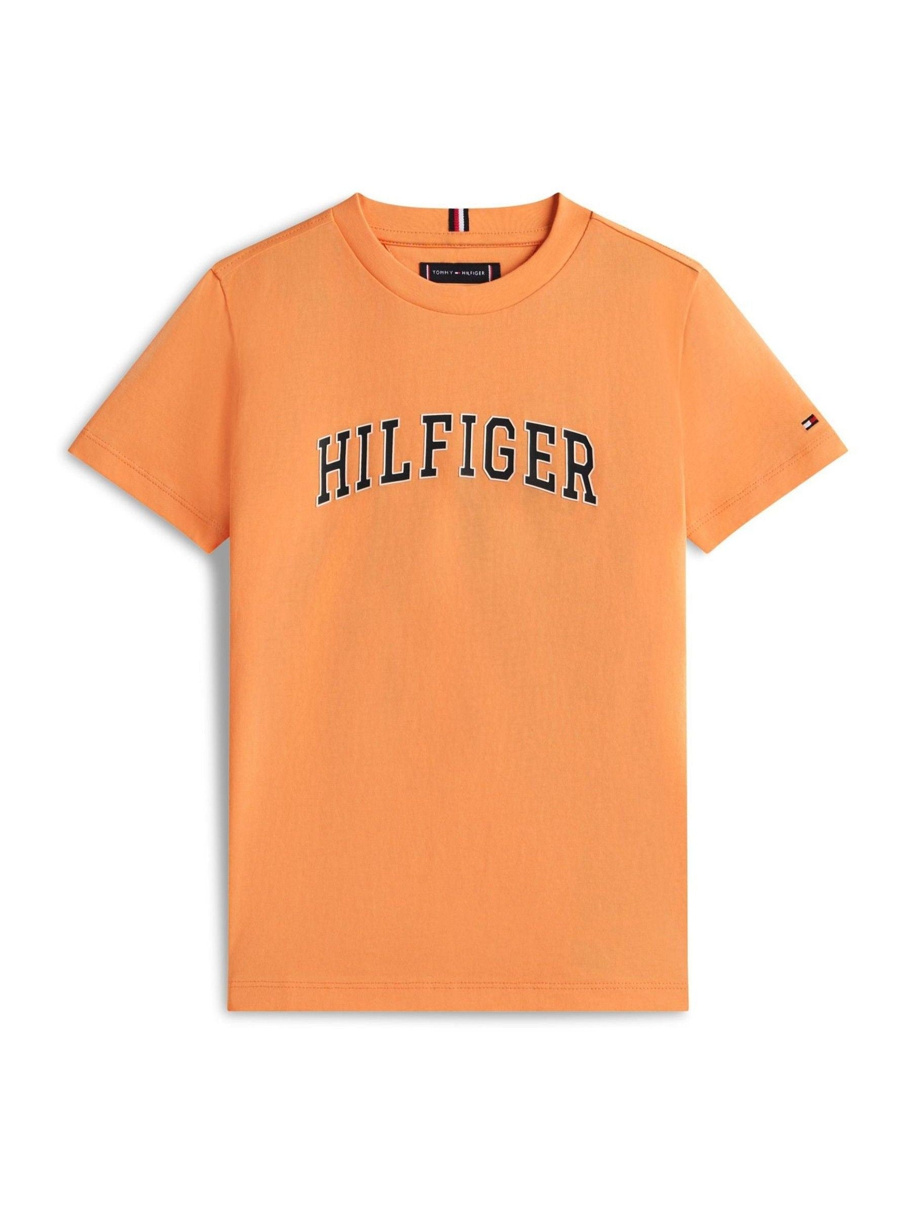 Tommy Hilfiger Orange Logo Crew Neck Jersey T-Shirt image 5