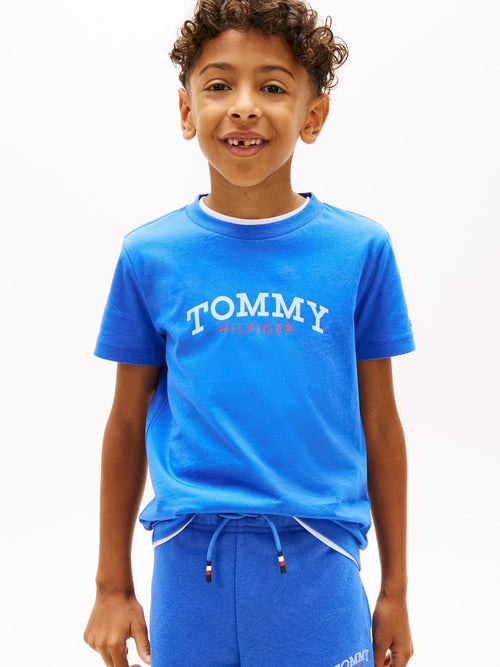 Tommy Hilfiger Blue Logo Crew Neck Jersey T-Shirt image 1
