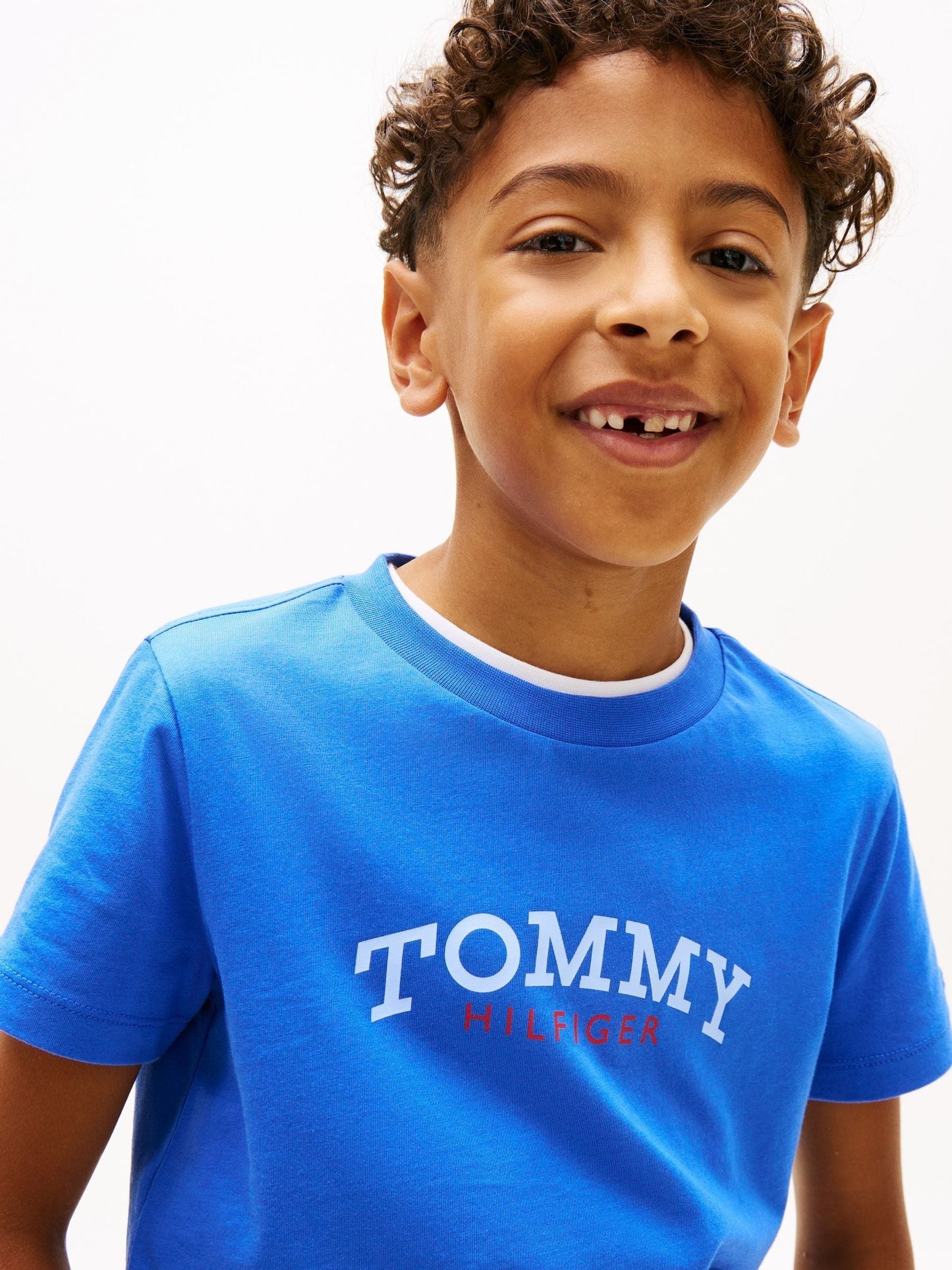 Tommy Hilfiger Blue Logo Crew Neck Jersey T-Shirt image 4