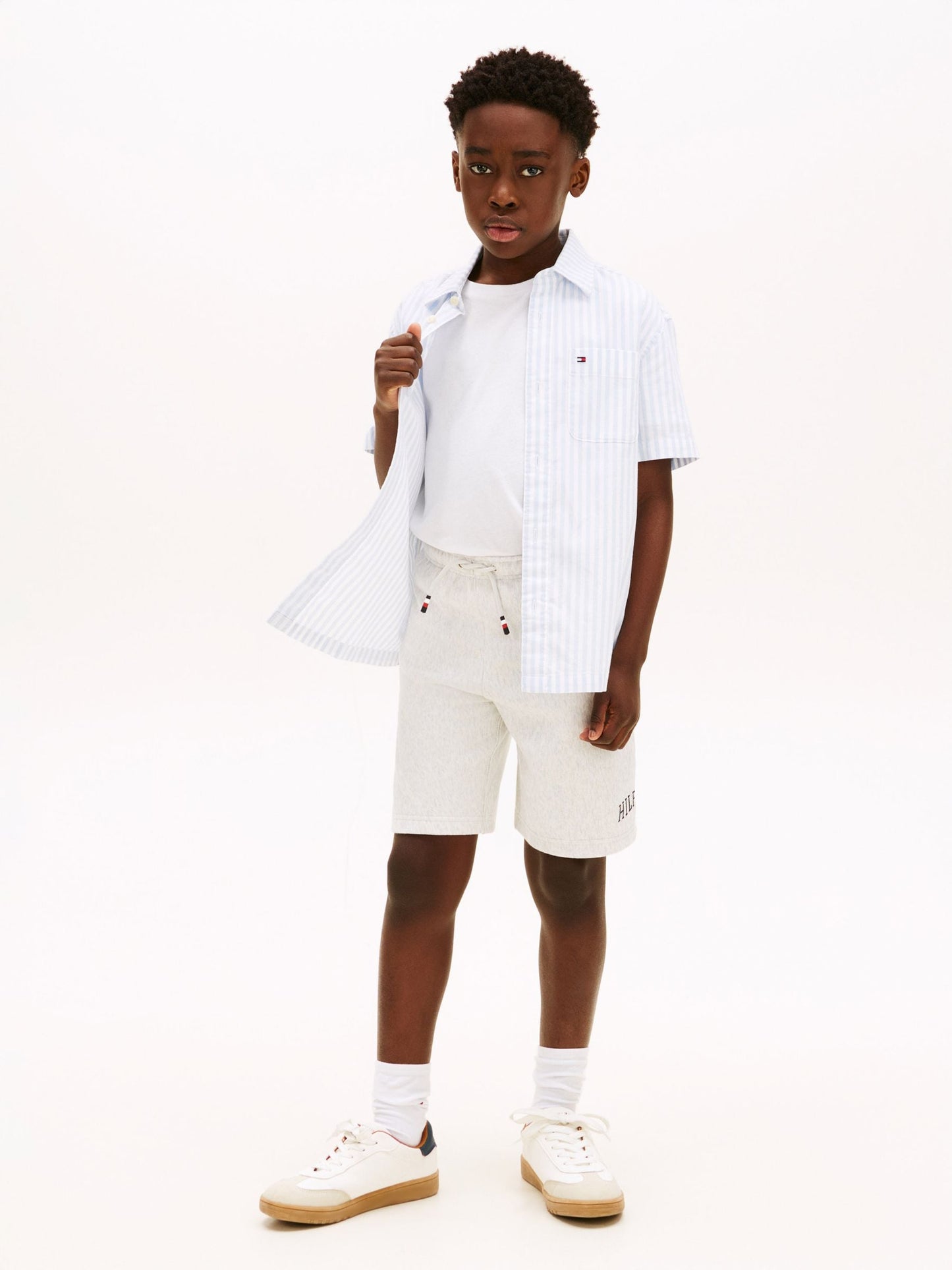 Dsiney Kidz - Tommy Hilfiger Grey Terry Wide Leg Sweat Shorts image 2