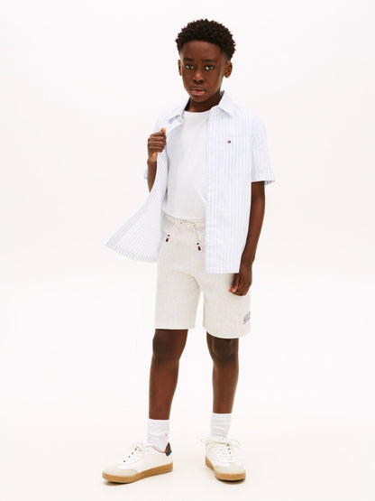Dsiney Kidz - Tommy Hilfiger Grey Terry Wide Leg Sweat Shorts image 2