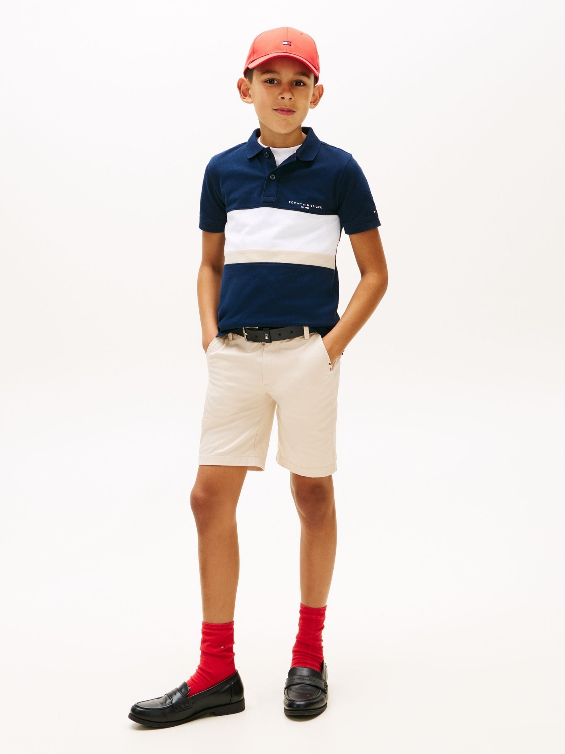 Dsiney Kidz - Tommy Hilfiger Blue Mini Colourblock Polo Shirt image 2