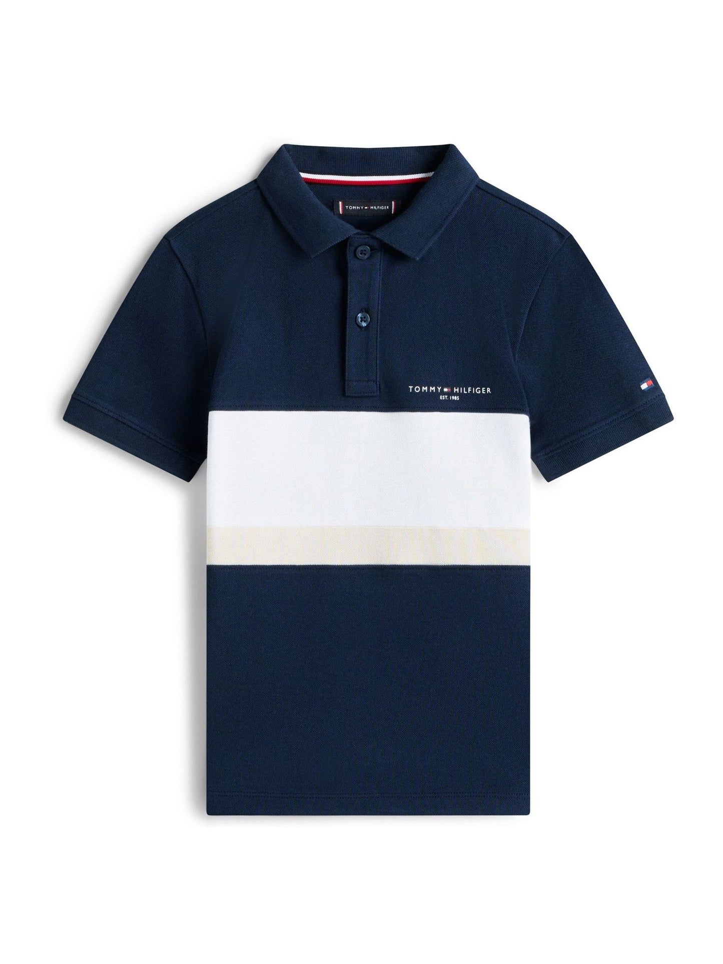 Dsiney Kidz - Tommy Hilfiger Blue Mini Colourblock Polo Shirt image 5