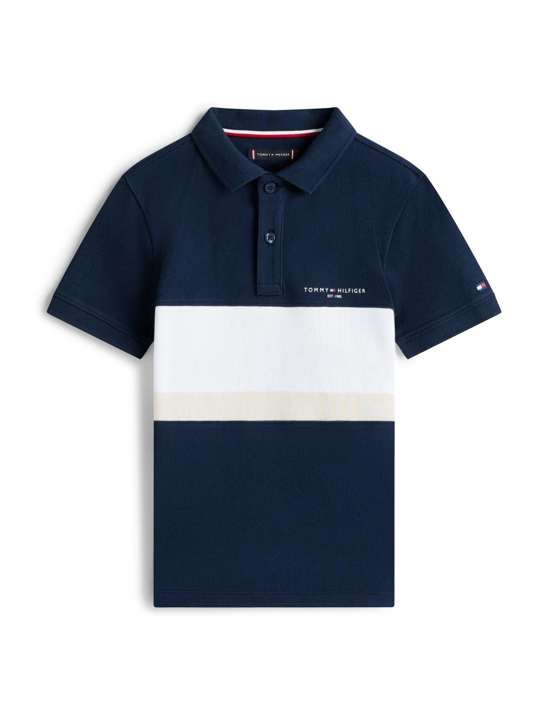 Dsiney Kidz - Tommy Hilfiger Blue Mini Colourblock Polo Shirt image 5