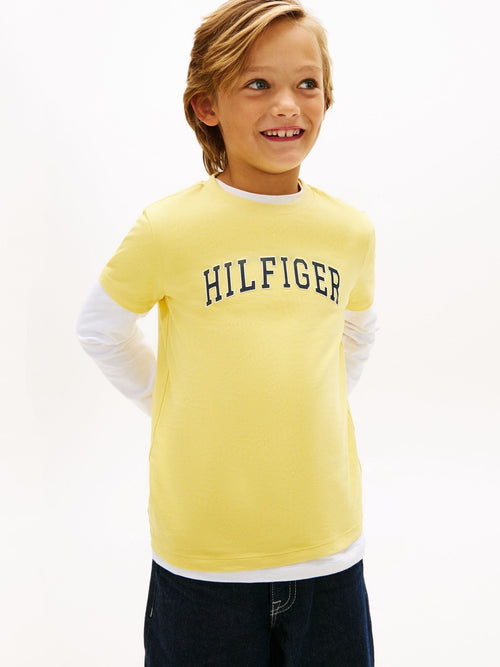 Tommy Hilfiger Yellow Logo Crew Neck Jersey T-Shirt image 1