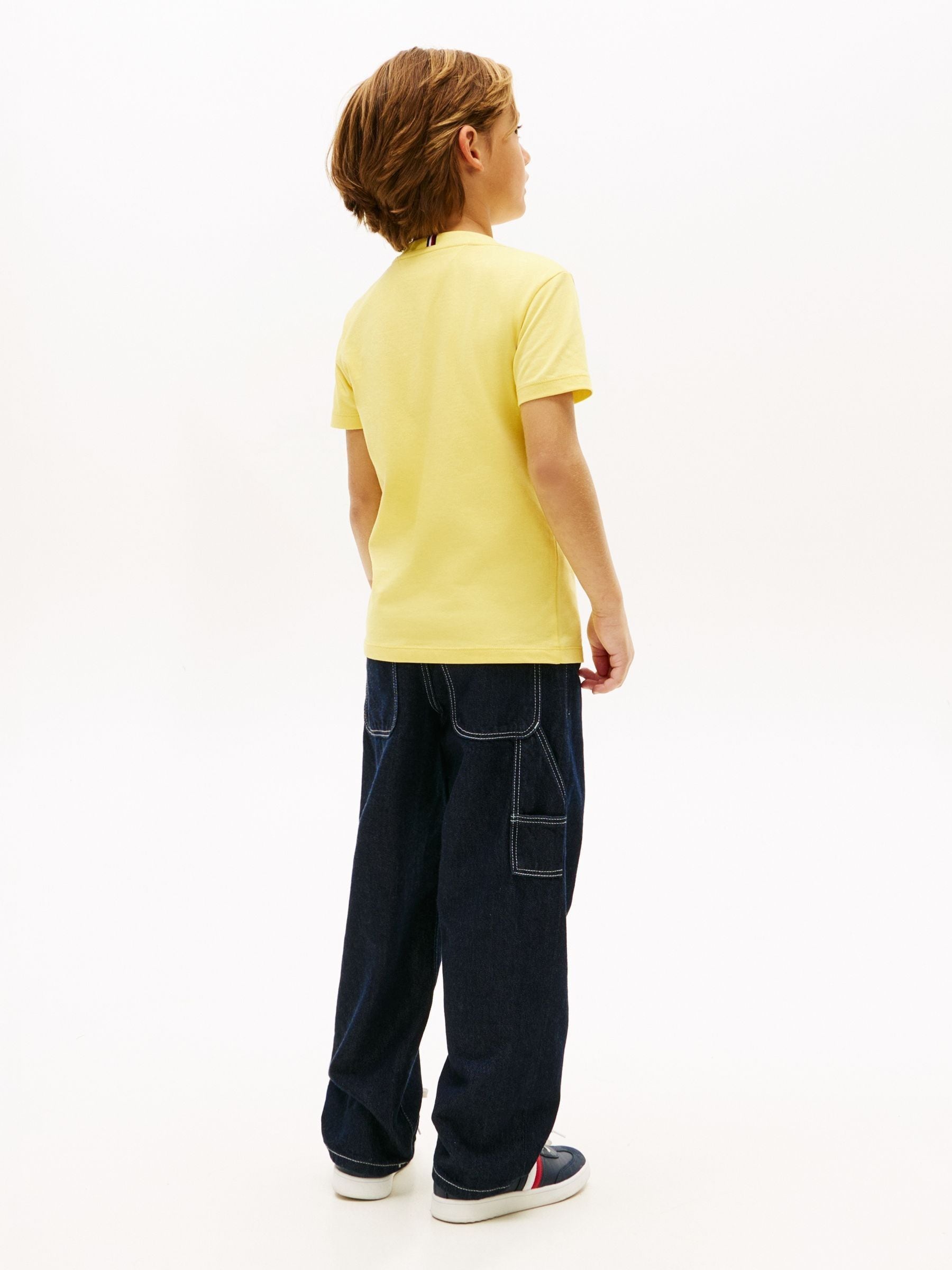 Tommy Hilfiger Yellow Logo Crew Neck Jersey T-Shirt image 3