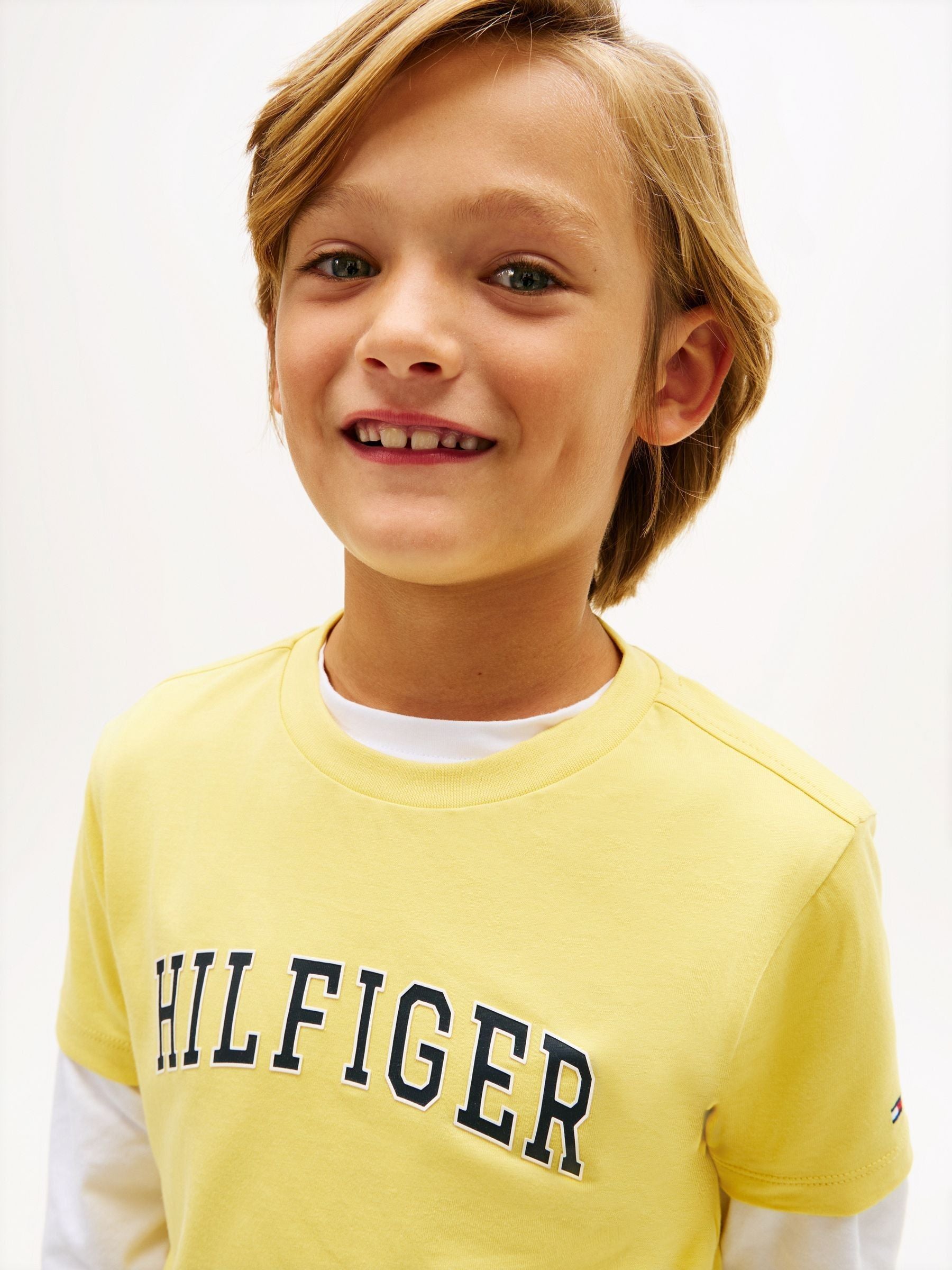 Tommy Hilfiger Yellow Logo Crew Neck Jersey T-Shirt image 4