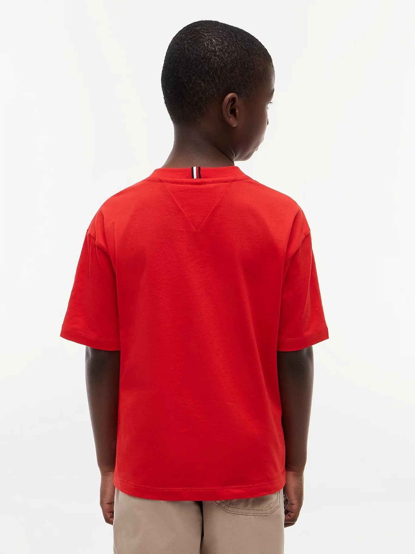 Tommy Hilfiger Red Essential Flag Embroidery Crew Neck T-Shirt image 2
