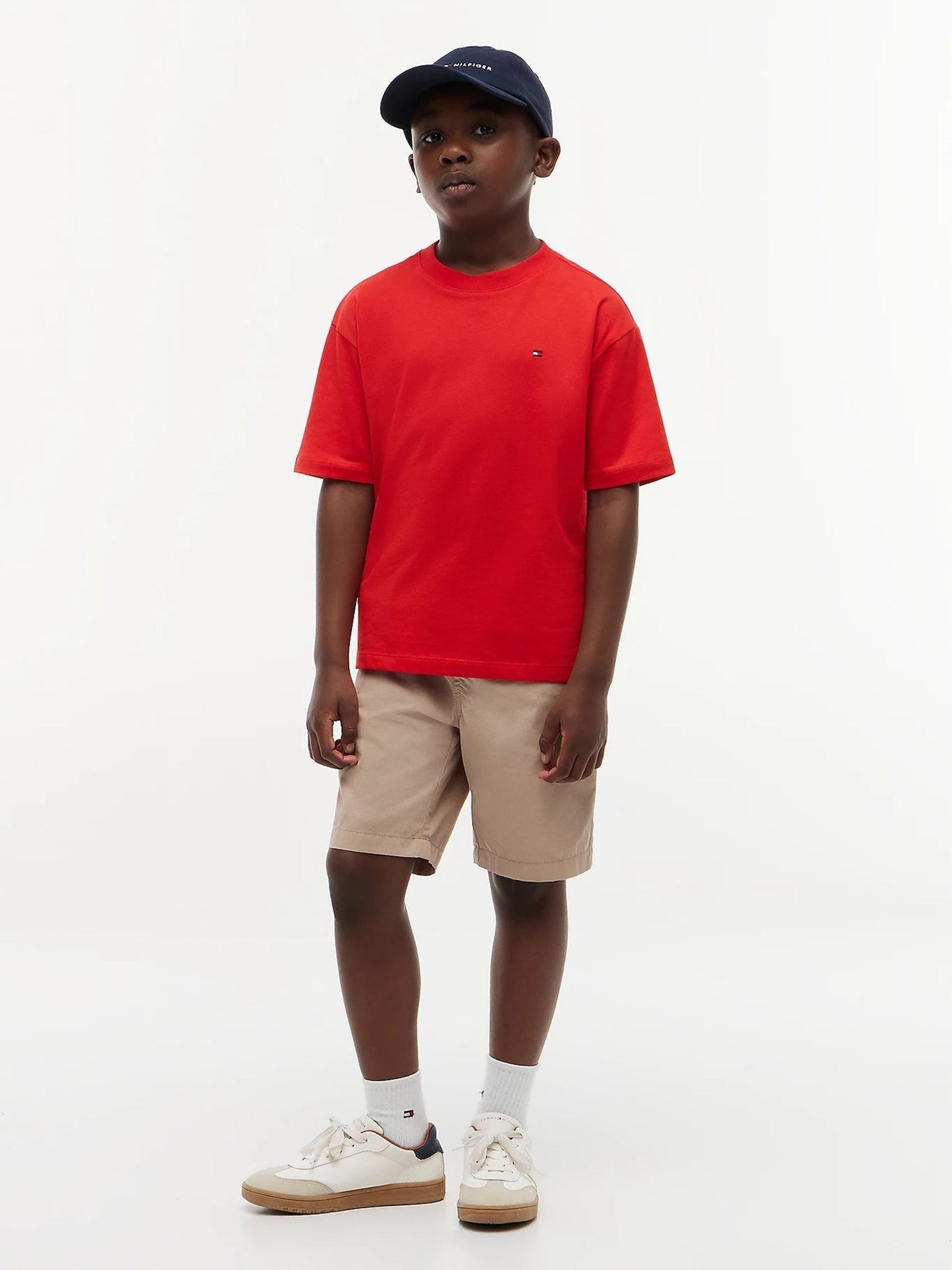 Tommy Hilfiger Red Essential Flag Embroidery Crew Neck T-Shirt image 3