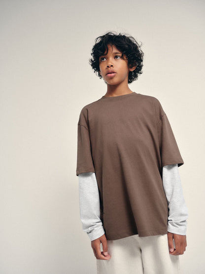 Dsiney Kidz - The Set 2 Pack Long Sleeve Mock Layer T-Shirts Brown image 4