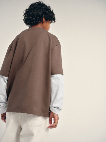 Dsiney Kidz - The Set 2 Pack Long Sleeve Mock Layer T-Shirts Brown image 6