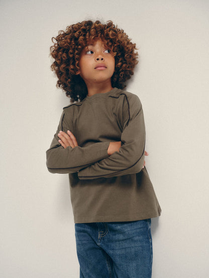 Dsiney Kidz - The Set 4 Pack Long Sleeve Piped T-Shirt Black/Green image 4