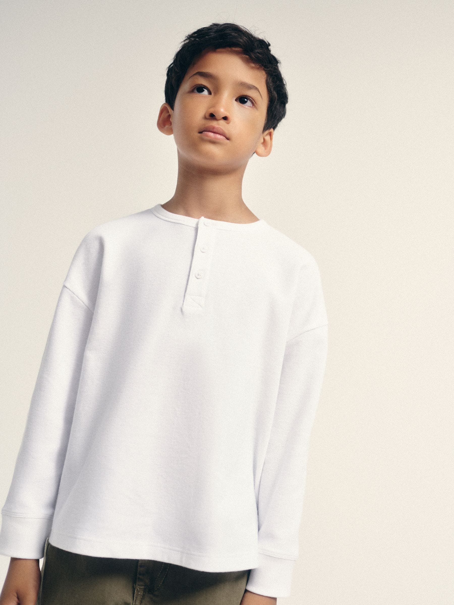 Dsiney Kidz - The Set Long Sleeve Waffle Henley T-Shirts 3 Pack Black/Grey image 2