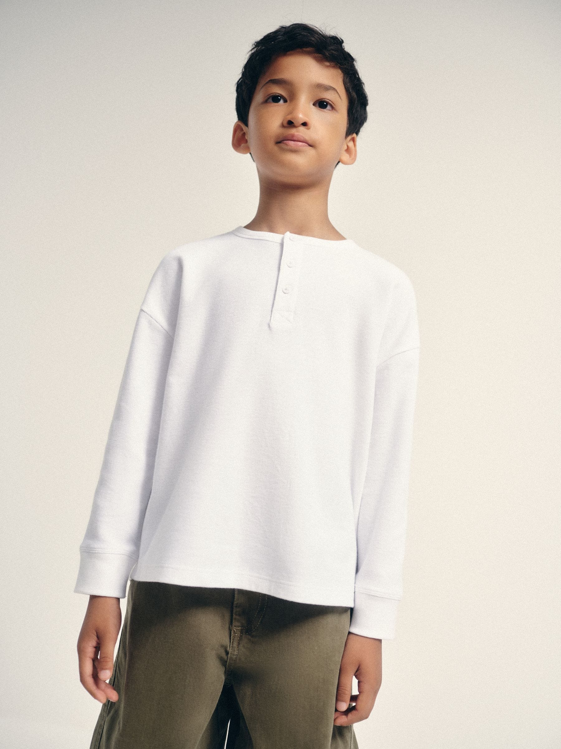 Dsiney Kidz - The Set Long Sleeve Waffle Henley T-Shirts 3 Pack Black/Grey image 3