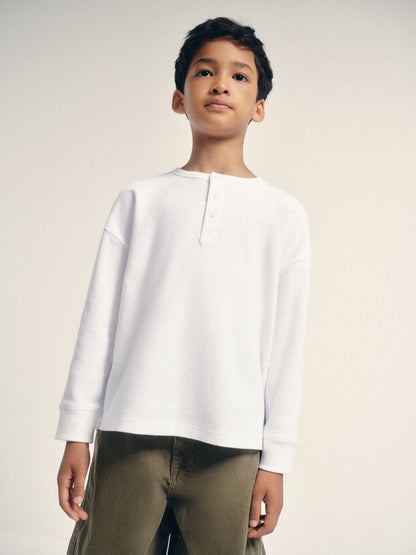 Dsiney Kidz - The Set Long Sleeve Waffle Henley T-Shirts 3 Pack Black/Grey image 3