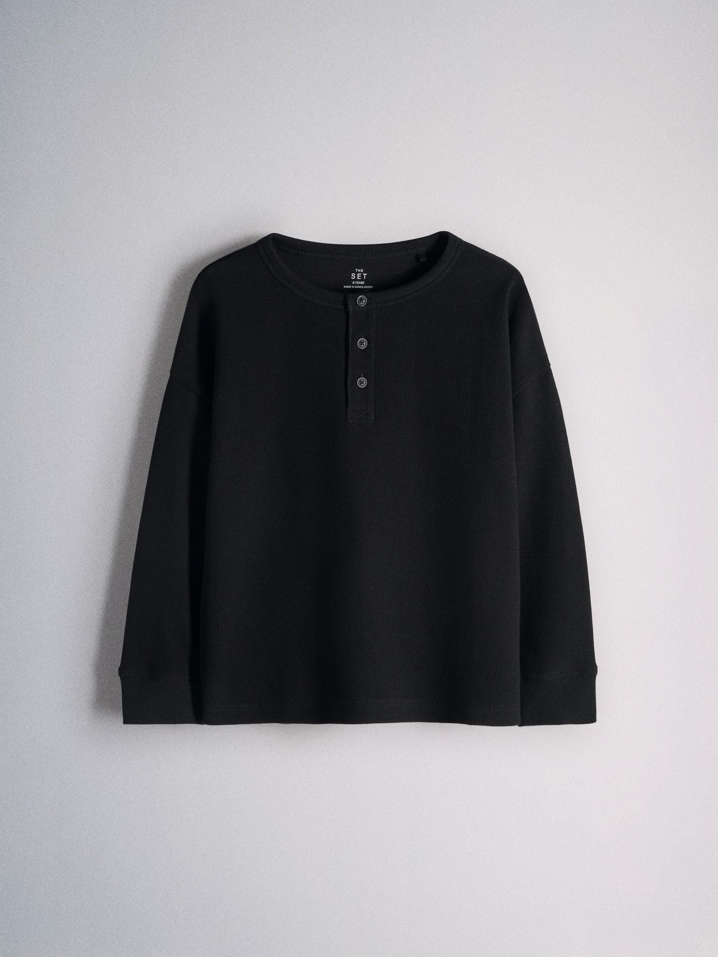Dsiney Kidz - The Set Long Sleeve Waffle Henley T-Shirts 3 Pack Black/Grey image 6