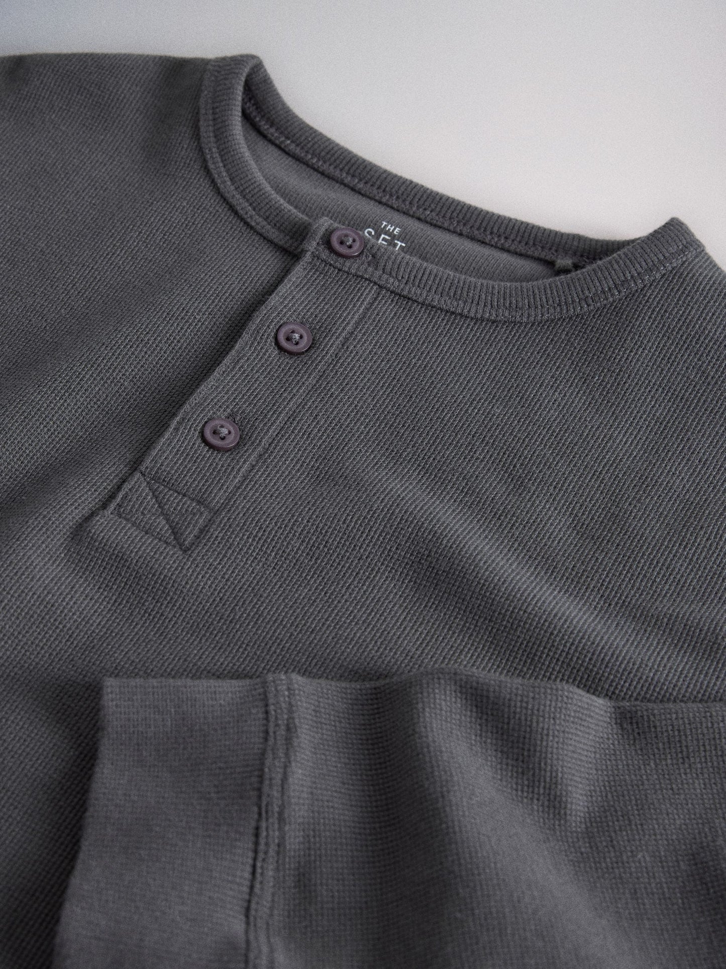 Dsiney Kidz - The Set Long Sleeve Waffle Henley T-Shirts 3 Pack Black/Grey image 9
