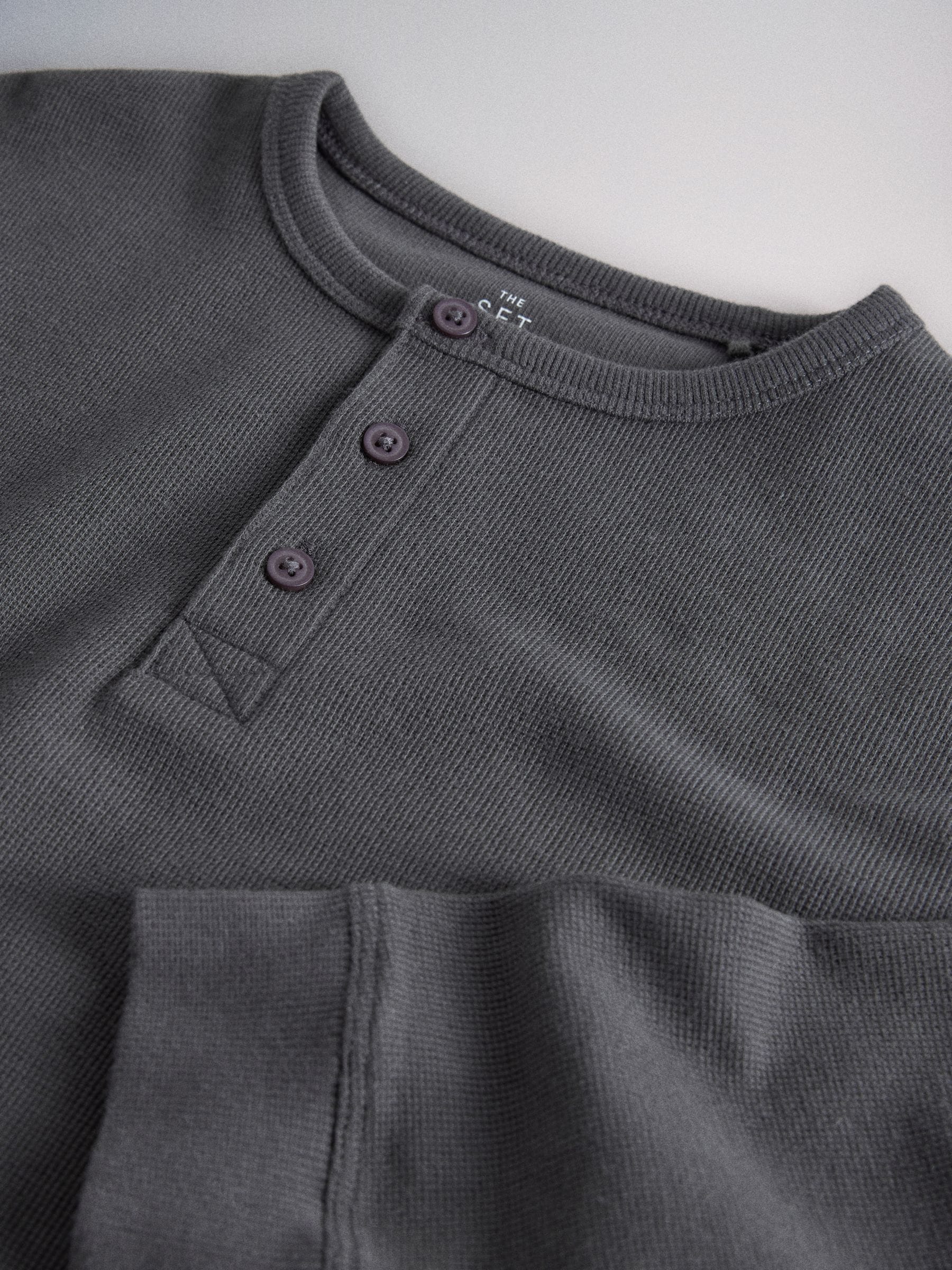Dsiney Kidz - The Set Long Sleeve Waffle Henley T-Shirts 3 Pack Black/Grey image 9