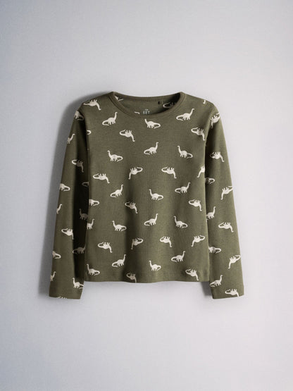 The Set 5 Pack Dino Snuggle Fit Pyjamas Green/Ecru - image 10