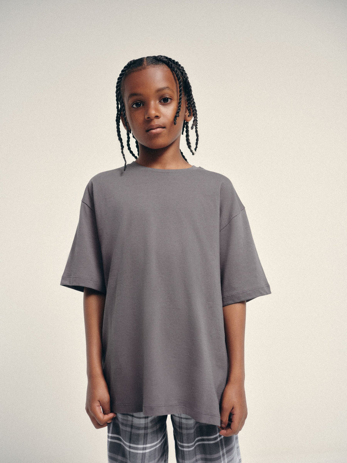 The Set 2 Pack Short Sleeve Long Check Bottom Pyjamas Grey - image 3