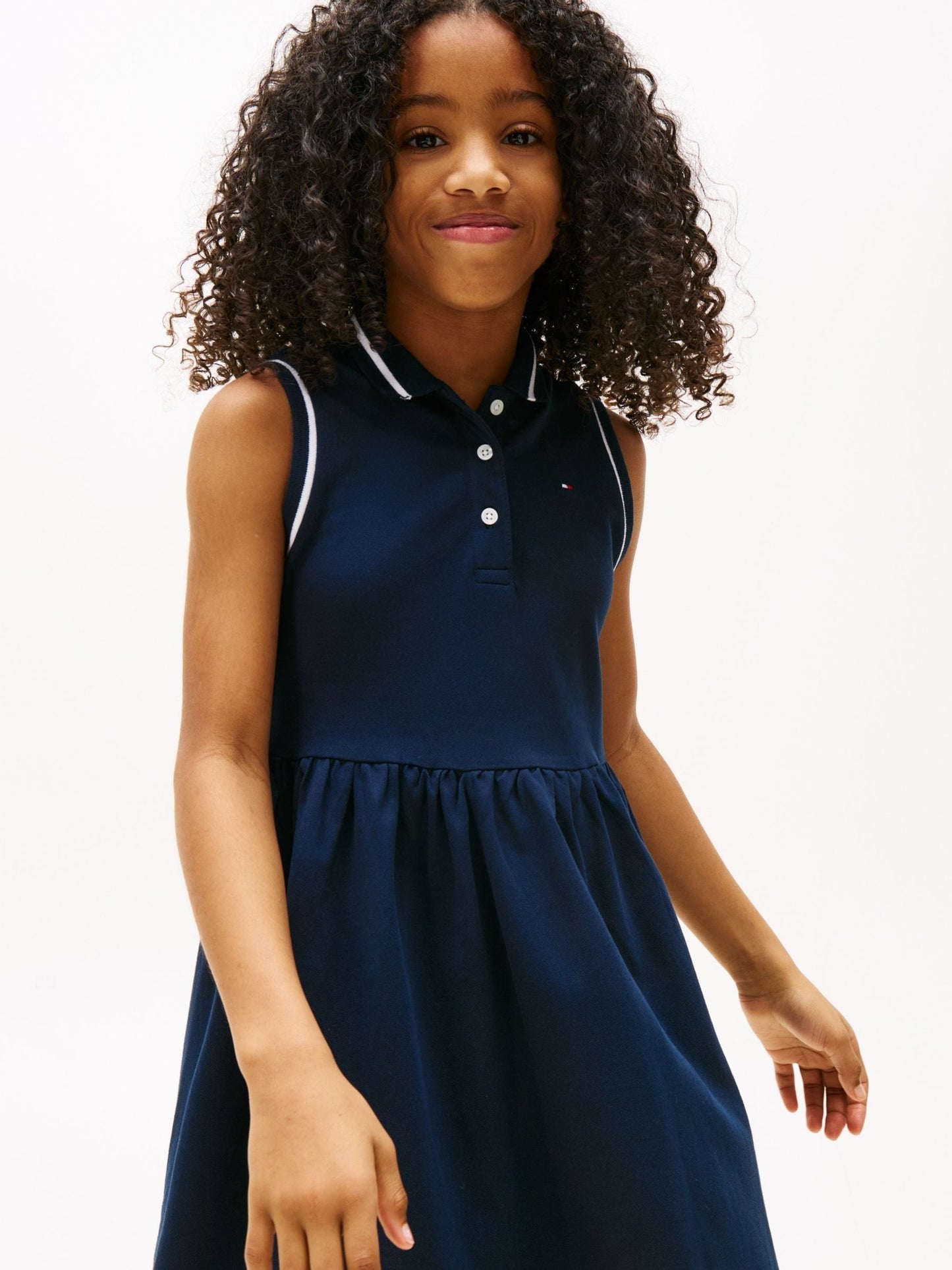Tommy Hilfiger Blue Essential Sleeveless Fit And Flare Polo Dress image 4