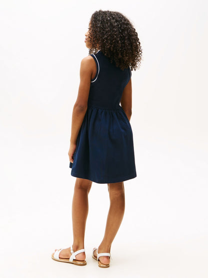 Tommy Hilfiger Blue Essential Sleeveless Fit And Flare Polo Dress image 6