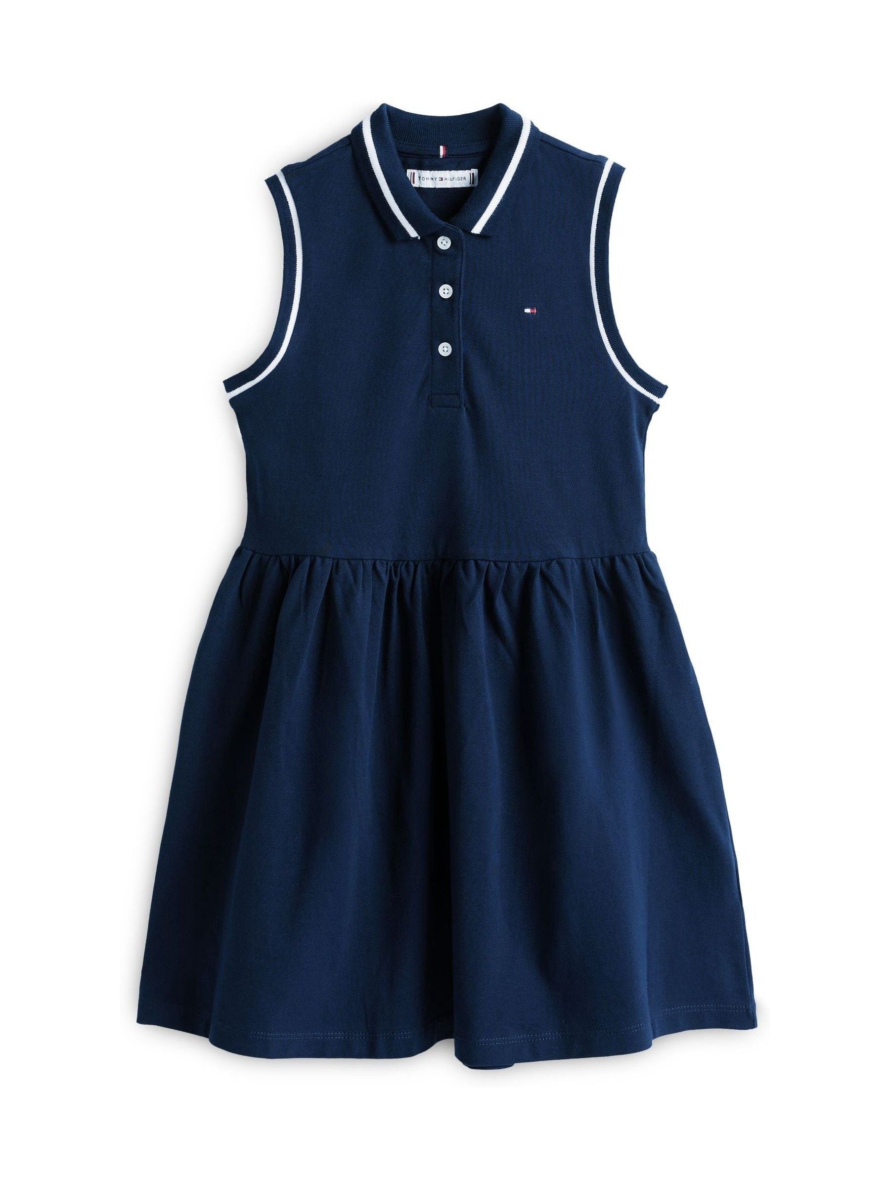 Tommy Hilfiger Blue Essential Sleeveless Fit And Flare Polo Dress image 7
