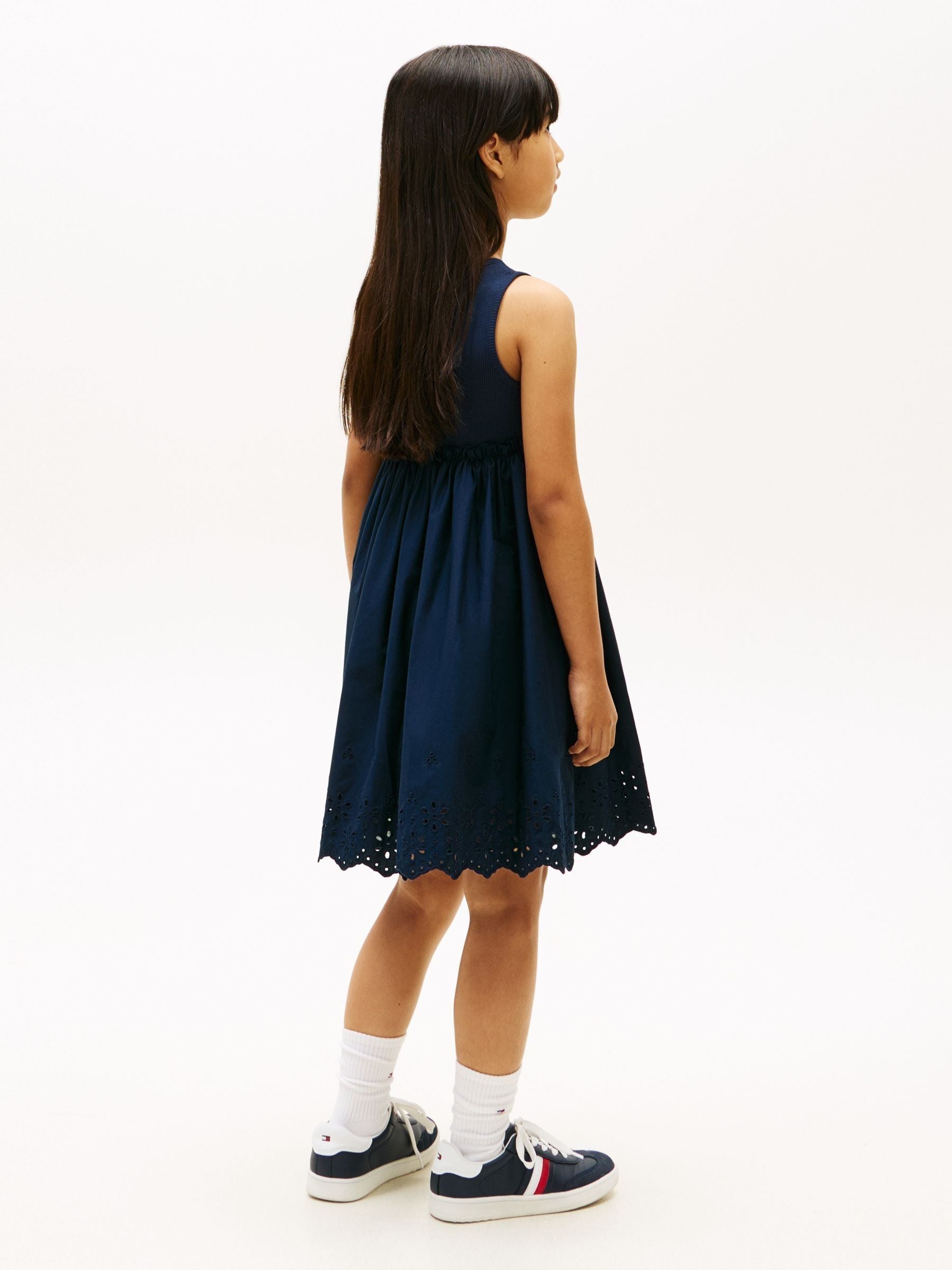 Tommy Hilfiger Blue Broderie Anglaise Sleeveless Dress image 2