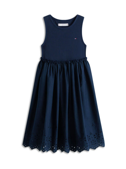 Tommy Hilfiger Blue Broderie Anglaise Sleeveless Dress image 5