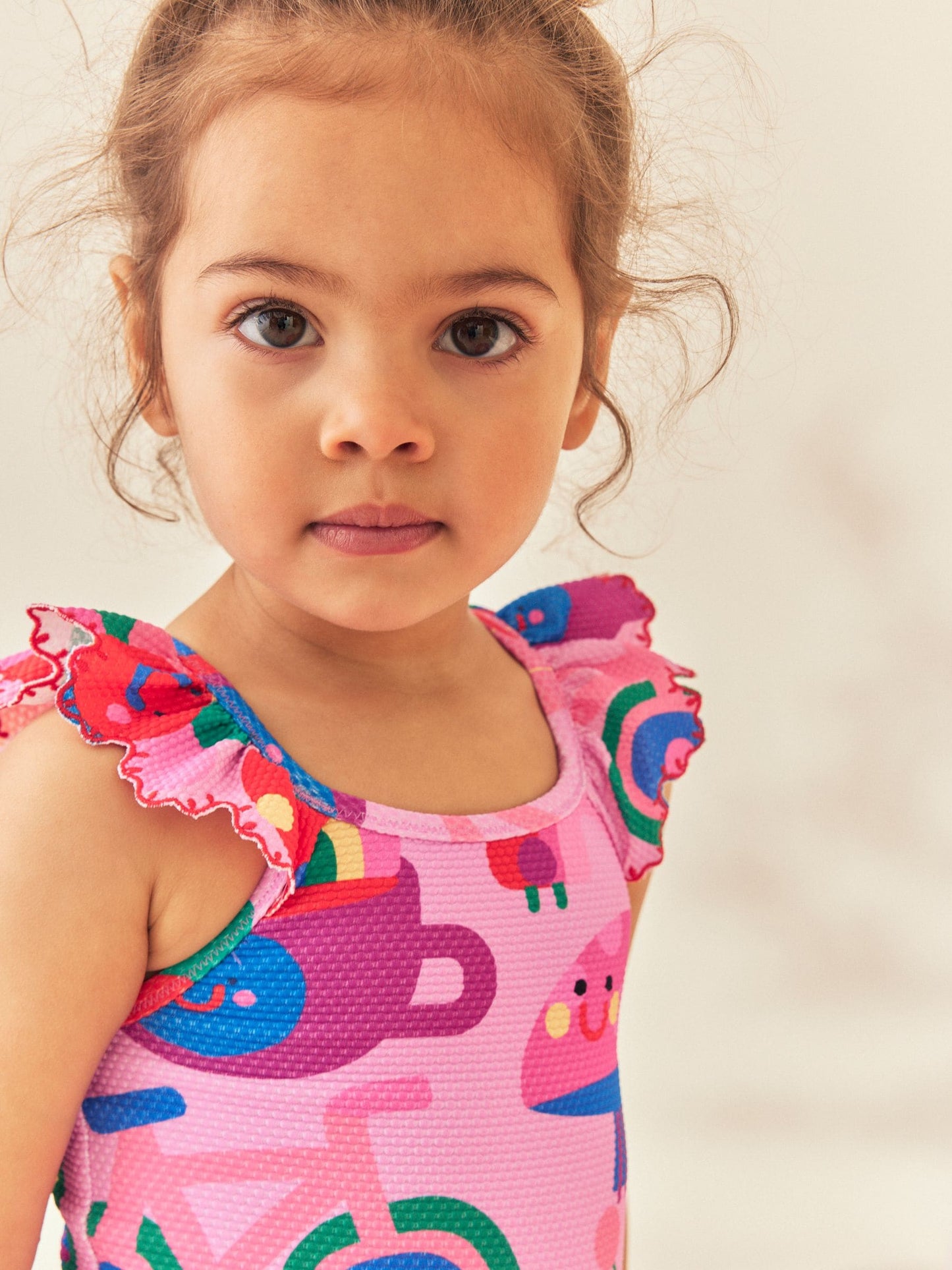 Pink Character Stampy Frill Swimsuit (3mths-7yrs) image 4