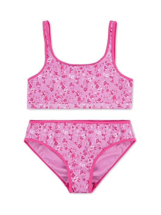 Abercrombie & Fitch Pink Floral Print Scoop Neck Bikini image 1