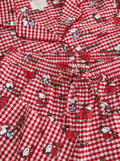 Red Snoopy Matching Family Christmas Flannel Button Through Pyjamas - image 7